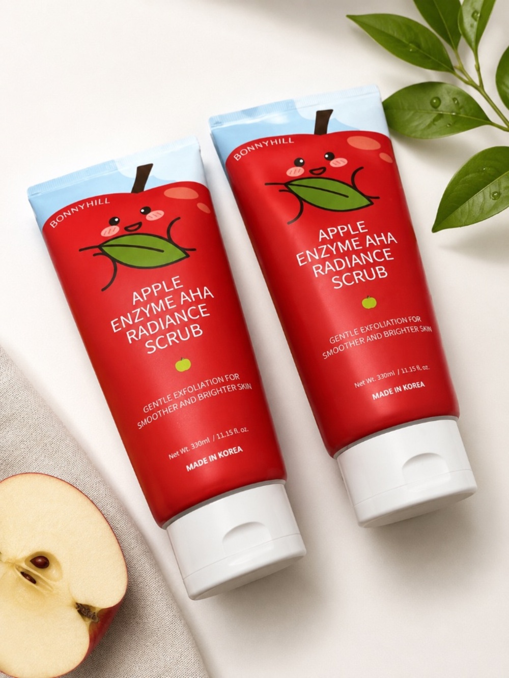 BONNYHILL Apple Enzyme AHA Radiance Scrub 2 Pack 11.15oz Korean Exfoliating Face